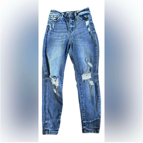 Kancan Women's Ultra High Rise Skinny Ankle Kurvy Size 26 Distressed - Picture 1 of 6